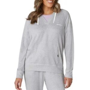 Eddie Bauer Lounge Hacci Women’s Lightweight Hoodie Sweatshirt L Heather Grey